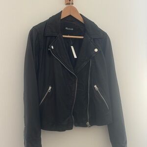 Madewell Black Leather Women's Motorcycle Jacket NWT